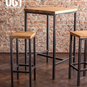 Jogo de Mesa Bistrô +2 Banquetas Industrial