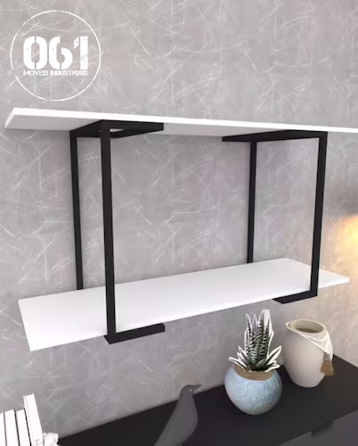 Prateleira Flutuante Industrial Suporte em "C"