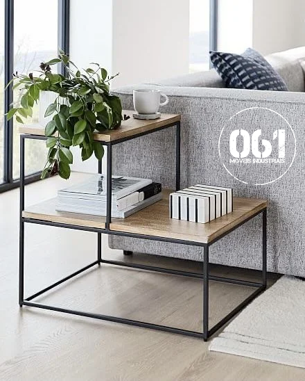 Criado Mudo Industrial Escada para Lateral Sofá