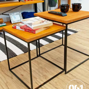 Mesa de Centro Industrial Dupla Minimalista