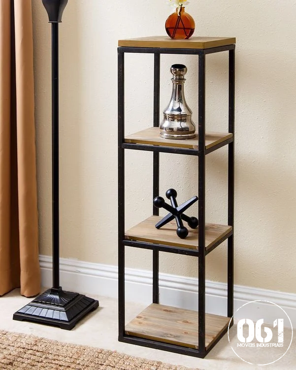 Estante Quadrada Industrial Minimalista