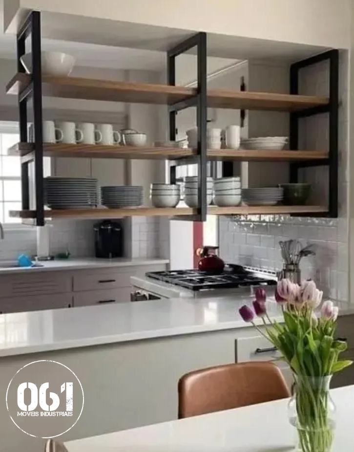 Prateleira Flutuante Industrial de Teto