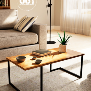 Mesa de Centro Industrial com Pés em "L"